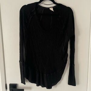 Free People Waffle Knit Long Sleeve Top - XS